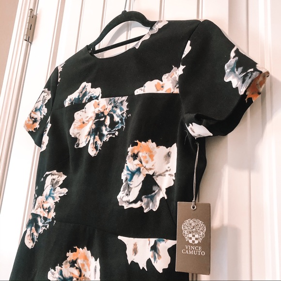 Vince Camuto Floral Duet A-Line Dress - Picture 4 of 6